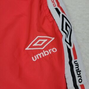 Umbro Athletic Windbreaker Jogger Pant Womens‎ Large L Red Nylon **READ
